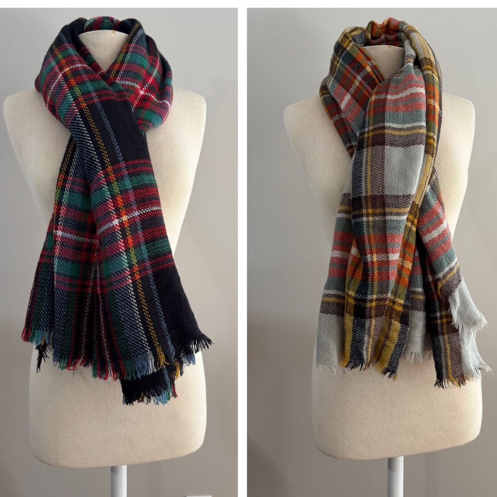 Tartan Blanket Scarf - Set of 2 Scarves